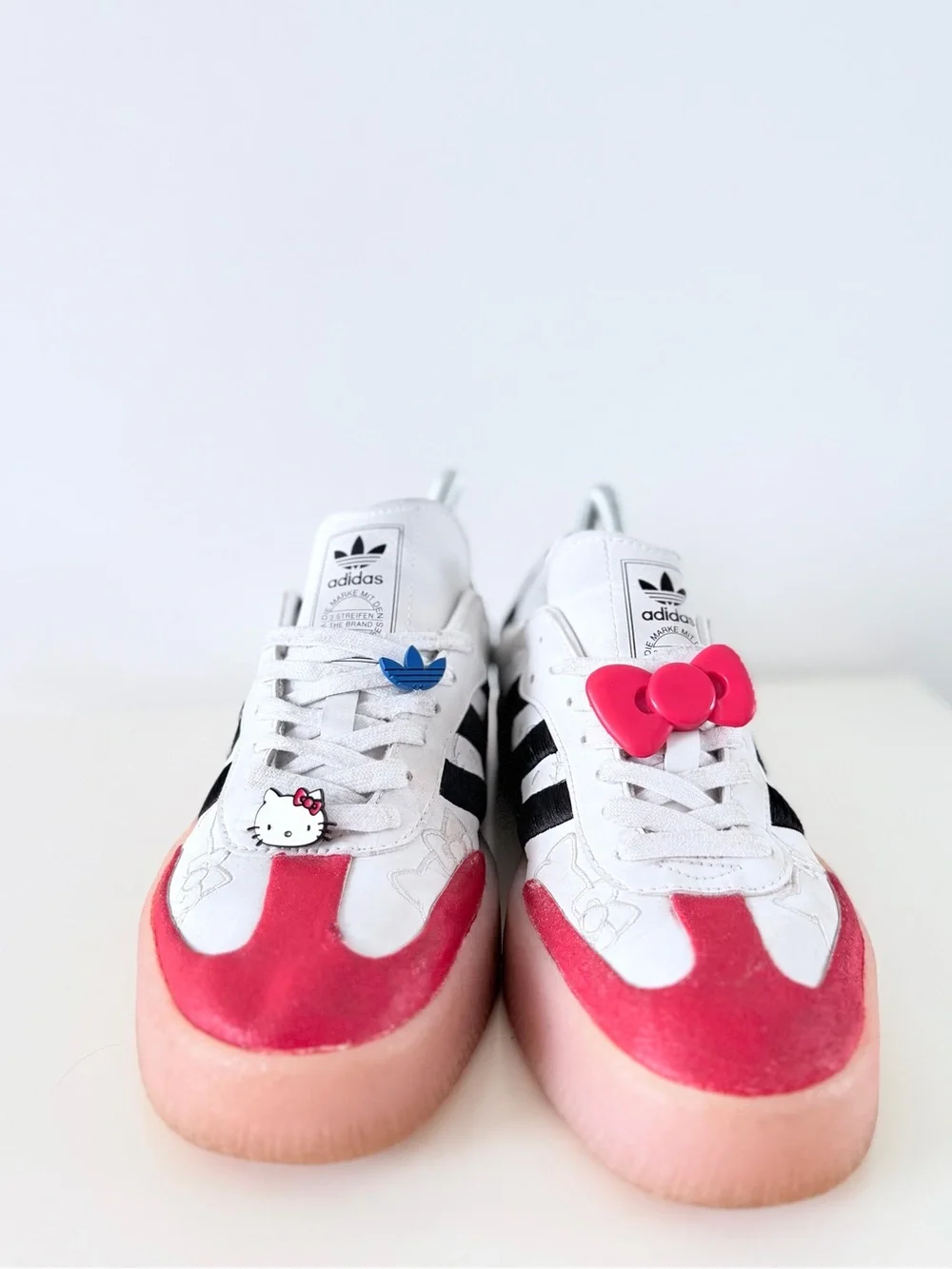 Adidas Originals Hello Kitty Platform Sneakers White Red size US 8 Y2K - Picture 8 of 9